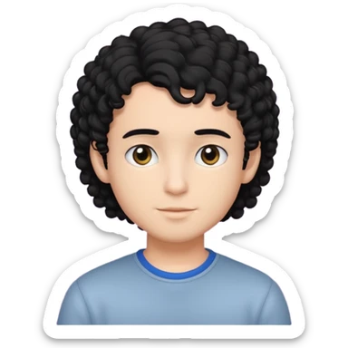 black curly hair black straight hair boy dating sticker