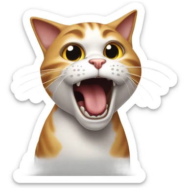 cat screaming sticker