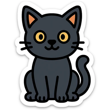 young black cat sticker