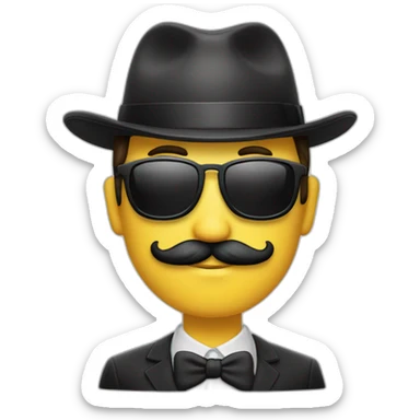 señor con bigote y gorra sticker