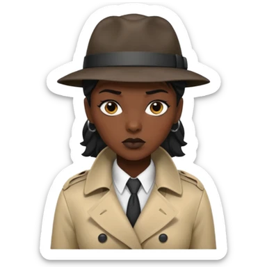female detective, black skin sticker