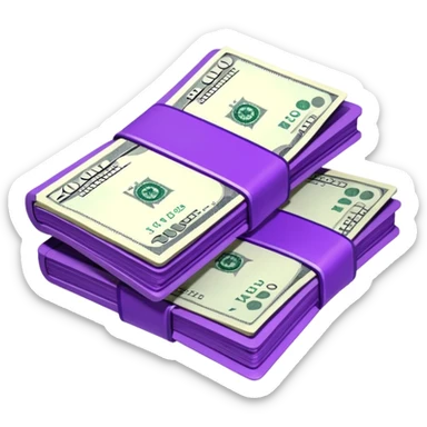 billetes en 3d morados animados sin informacion en los billetes en png sticker