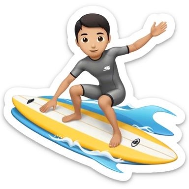 Hai on a Surfboard sticker