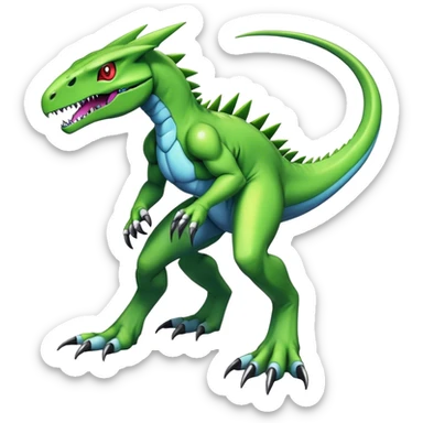  Cool Edgy Shiny Spectrobes-Digimon-Fakemon-Raptor-Reptile full body sticker
