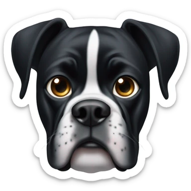Black boxer dog who is the most handsome guy sticker