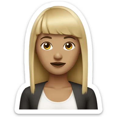 woman darkblonde with fringe sticker