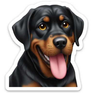 a rottweiller grabbing a treat  sticker
