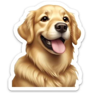 Golden retriever smiling sticker