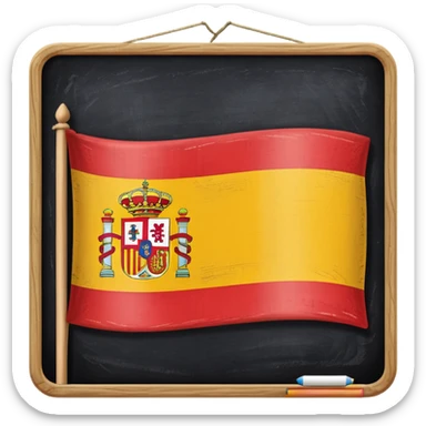 chalkboard with the flag of Spain sticker