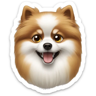 White and Brown Pomeranian. Angry sticker