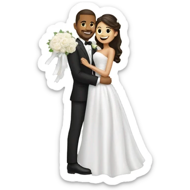 the groom carrying the bride sticker