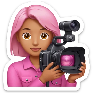 pink photographer light sticker