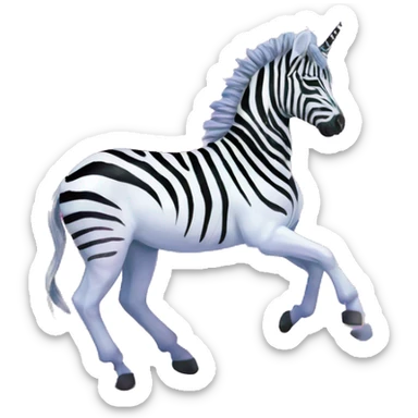 Zebra sparkling nebula unicorn Pegasus collage roses flowers palm trees sticker