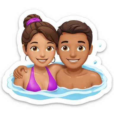 couple in love in a jacuzzi sticker