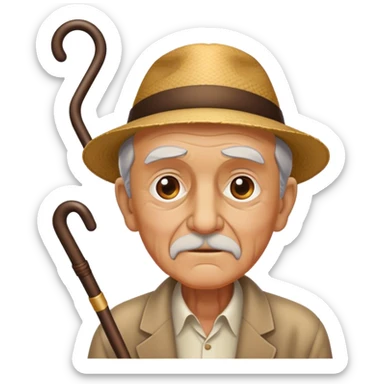 Old man with cane sticker