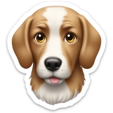 Dog with real hair and food sticker