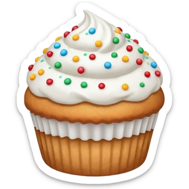 white coloured muffin with white topping sticker