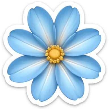 light blue flower with white middle sticker