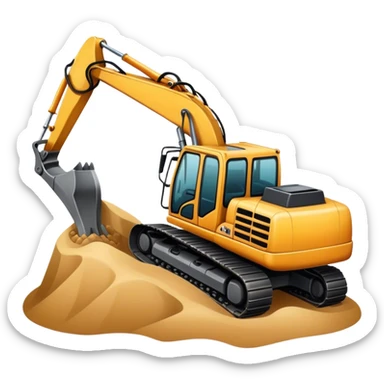 Excavator digging in the sand sticker