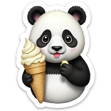 Panda eating ice creamrr sticker
