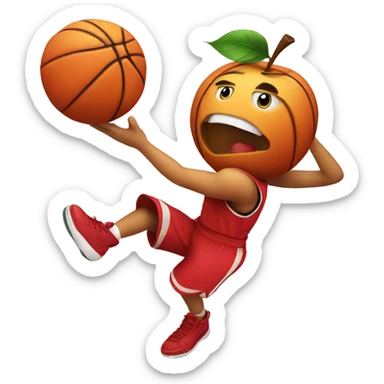 Apple with a basketball sticker