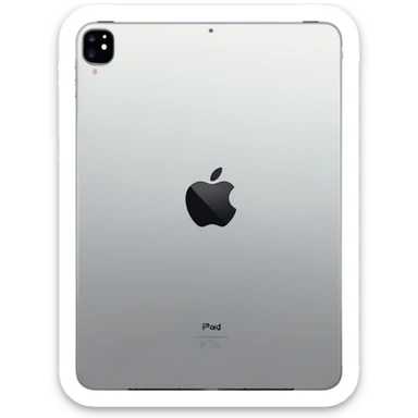 iPad Pro 11-inch back view minimal background with visible Apple logo sticker
