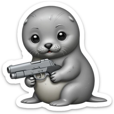 Baby seal with a gun sticker