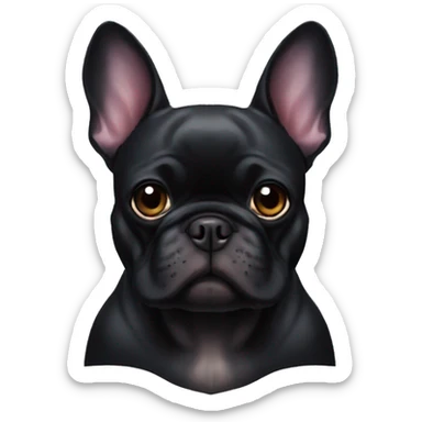a black French Bulldog that looks like a bat sticker