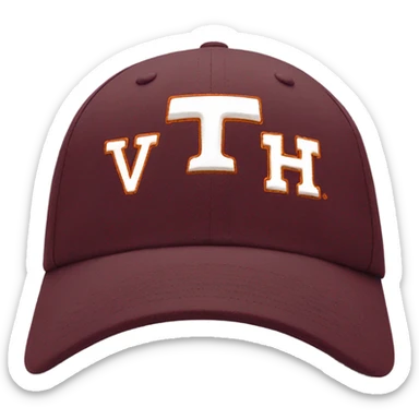 single maroon virginia tech VT baseball cap sticker