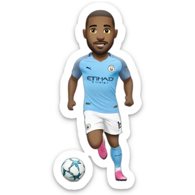 manchester city player running big head sticker