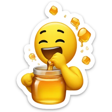 yellow emoji throwing up honey sticker