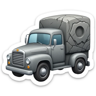 grave stone with a truck engraved in jt sticker