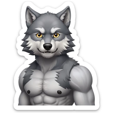 Wolf with six pack sticker