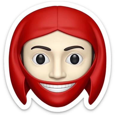 Emoji de la película La casa de papel máscara y la ropa rojo y la máscara realista  sticker
