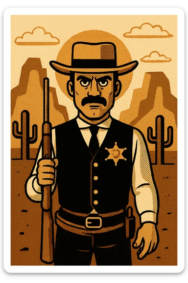 Make a copy of this image with the sheriff facing front sticker