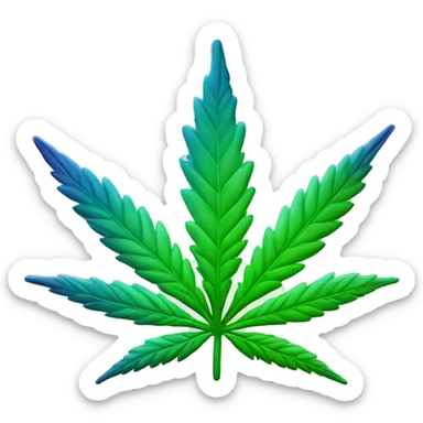 Cannabis leaf with gradient glow sticker