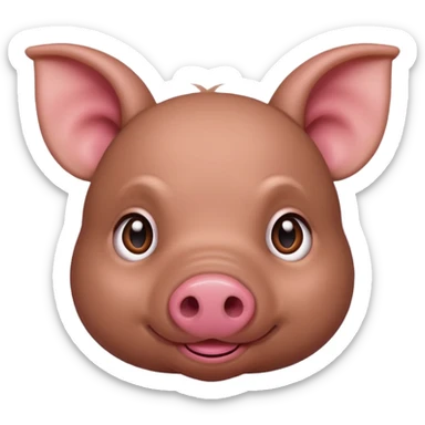 brown cute minipig sticker