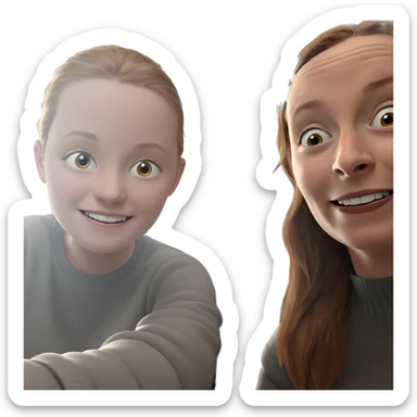 smiling girl in sweater sticker