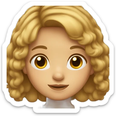 Little girl bangs light brown hair sticker