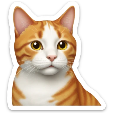realistic ginger cat with white face  sticker