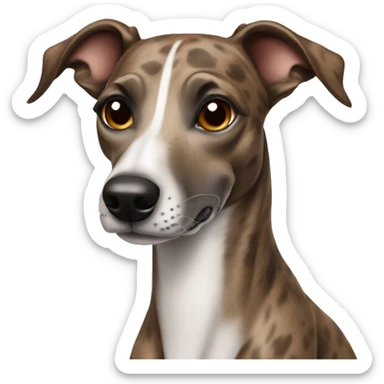 Dog whippet brown brindle  sticker
