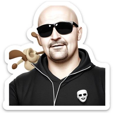 cool dude with instrument sticker