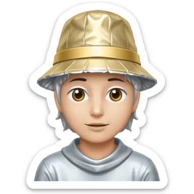 top of head tin foil hat  sticker