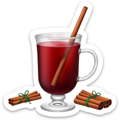 mulled wine in glass sticker