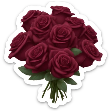 bouquet of burgundy roses  sticker