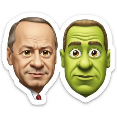 shrek and recep tayyip erdogan sticker