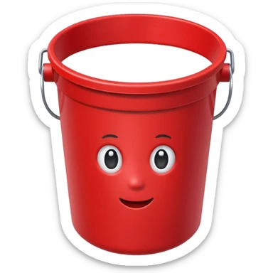red bucket without handle sticker
