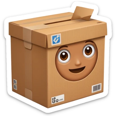 two hands handing box normal package sticker