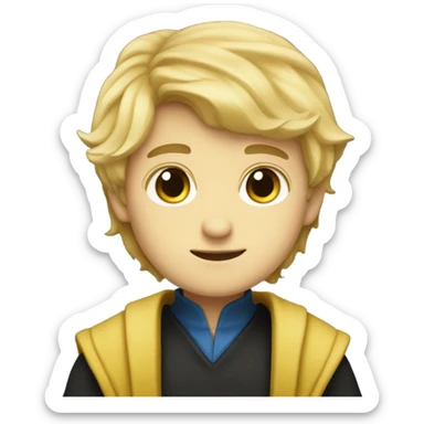 Blonde hufflepuff boy blue eye adult sticker