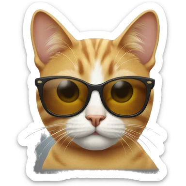 Cat with sunglasses sticker
